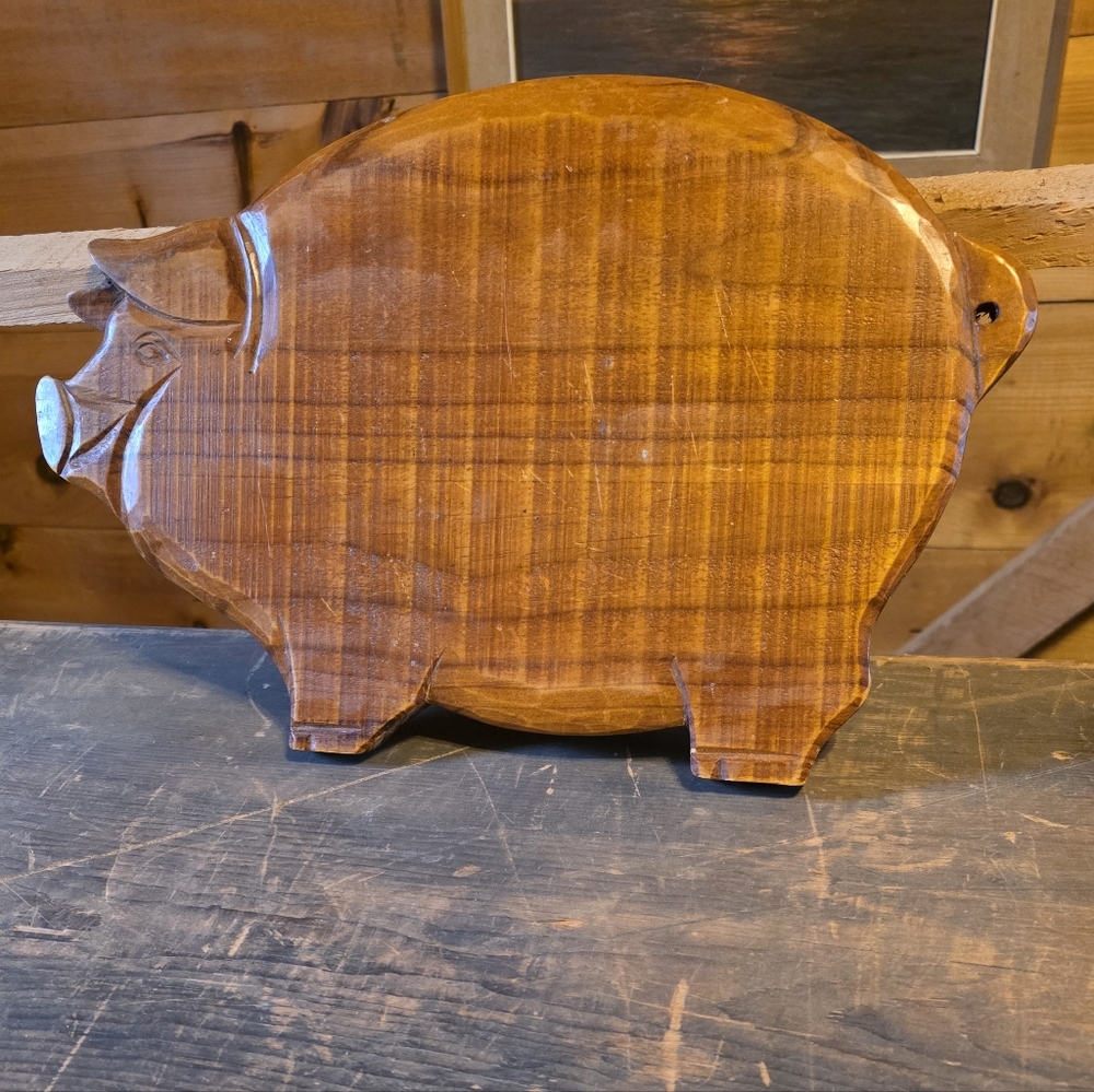 Pig Shaped Wooden Cutting Board
